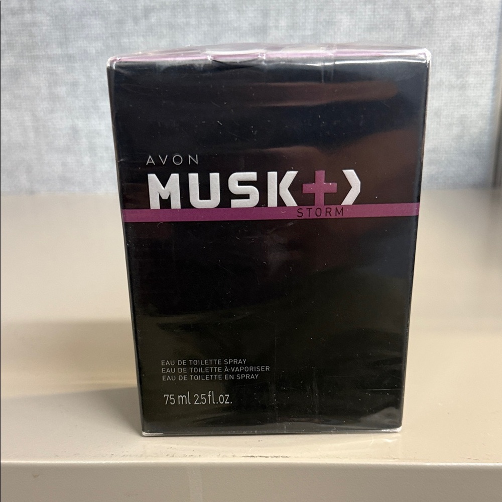 Avon Musk+ Storm Fragrance Men’s Cologne New Factory Sealed Big 2.5 Oz Bottle